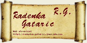 Radenka Gatarić vizit kartica